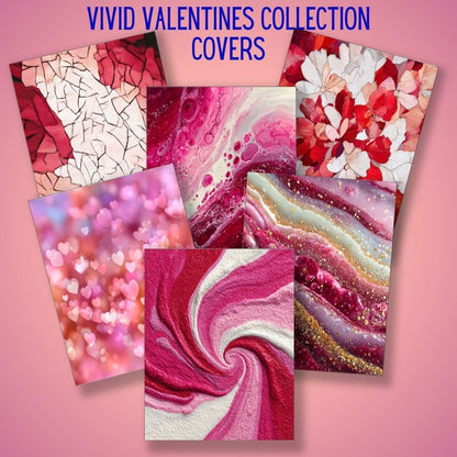 mockup of vivid valentines covers digital papers mix and match