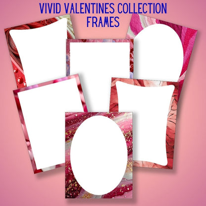 mockup of vivid valentines frames set mix and match stationery designs