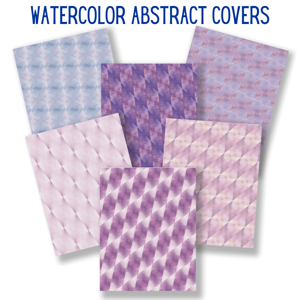 mockup of watercolor abstract covers digital papers mix and match
