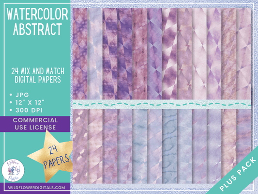 mockup of watercolor abstract digital papers mix and match papers