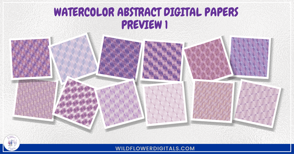 preview mockup of watercolor abstract digital papers mix and match papers