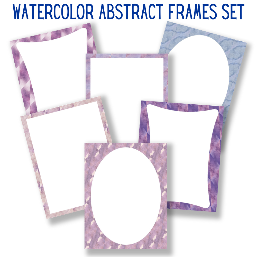 mockup of watercolor abstract frames set mix and match stationery designs