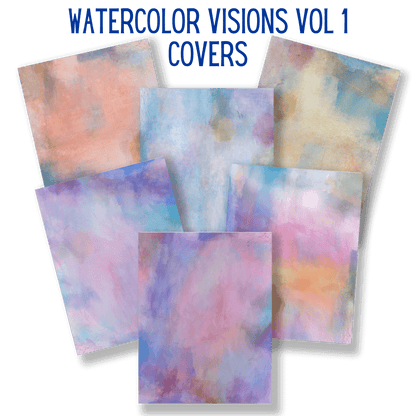 mockup of watercolor visions covers digital papers mix and match