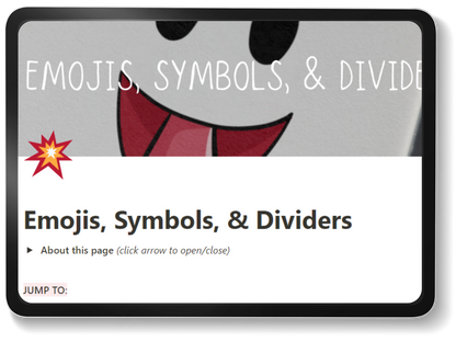 mockup of weekly planner notion template emojis symbols dividers