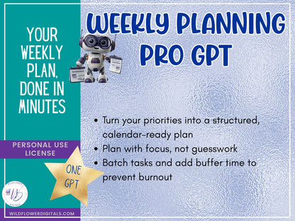 mockup of weekly planning gpt business productivity